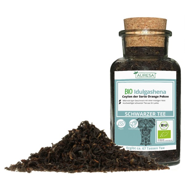 Loser Schwarztee - Ceylon Bio Idulgashena mit Glas